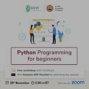 Python Programming For Beginners Workshop GUVI