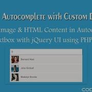 JQuery UI Autocomplete With Images And Custom HTML In PHP