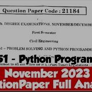 GE3151 Problem Solving And Python Programming Important Questions Engineering King