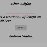 EditText Length Restriction In Android Studio
