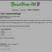Java Practice It Exercise 5 23 HasAnOddDigit If Else Boolean Logic Method Basics Return