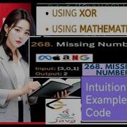 LeetCode 268 Missing Number Java Code XOR Method Simple Math Formula Step By Step Tutorial