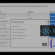 ReactJS Display Record In Modal Box Bootstrap Modal With Json API