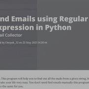 Find Emails Using Regular Expression In Python Email Collector Finder In Python