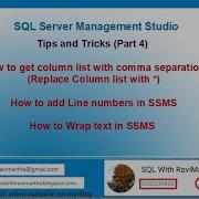 SSMS Tips And Tricks Part 4 Replacing Select With Column List Line Number Word Wrap Ctrl G