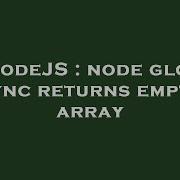 NodeJS Node Glob Sync Returns Empty Array