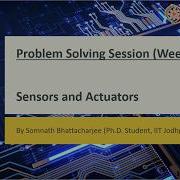 Sensors And Actuators Problem Solving Session Week 9