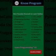 Best YouTube Channels To Learn Python Shorts Python Knowprogram