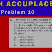 Math Accuplacer Test 2 Problem 10