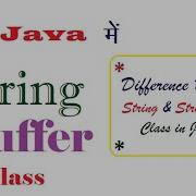 StringBuffer Class In Java ह द म