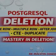 PostgreSQL DELETE Mastery Single Multiple CTE Join Duplicate Row Deletion Hindi