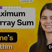 Kadane S Algorithm Maximum Subarray Sum DSA Series By Shradha Ma Am