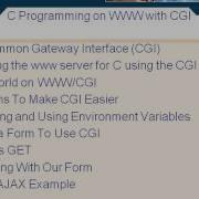 09 01 Using C On The WWW With CGI C Tutorial