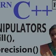 C MANIPULATORS Setfill Setprecision PART 8
