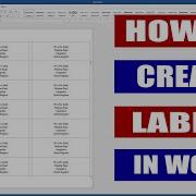 How To Make Labels In Word Microsoft Word Tutorial