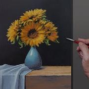 Acrylic Painting Sunflower Still Life