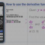How To Evaluate Derivatives And Draw The Derivative Function With A Casio Fx CG50 Graphic Calculator