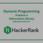 HackerRank Dynamic Programming 4 Abbreviation Alternative