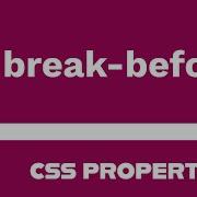 CSS Property Break Before Explained