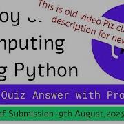 NPTEL The Joy Of Computing Using Python Week 1 Quiz Assignment Answers With Proof Of Each Answer