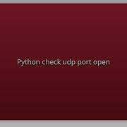 Python Check Udp Port Open