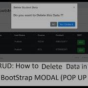 PHP CRUD Модальное окно Bootstrap Удаление данных из базы данных в PHP