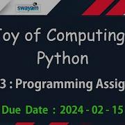 NPTEL The Joy Of Computing Using Python Week 3 Programming Assignment Answers Solution Jan 2024
