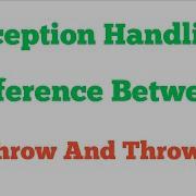 Difference Between Throw And Throws In Java