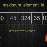 Find The Maximum Element In An Array Java Interview Question