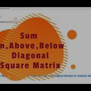 Sum In Above Below Main Diagonal Of Square Two Dimensional Array