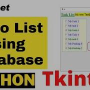 Tkinter Todo List Using SQLite Or MySQL Database To Add Remove Update Tasks