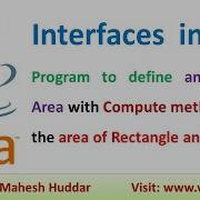 Java Program With Interface Area To Compute The Area Of Rectangle And Triangle By Mahesh Huddar