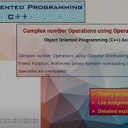 Complex Number Operations Using Operator Overloading In C Object Oriented Programming
