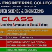 VTU ADP 18CS55 Python Programming Dictionary Modeling Of Real World Nested Dictionaries M2 L6