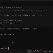 Printing Pyramid Patterns In Python Python Program To Create Pyramid Pattern Python Programming