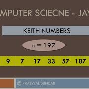 Computer Science Java Keith Numbers