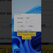 GUI Application In Java Viral Shortsfeed Viralvideo Youtubeshorts Shorts Java Coding Swing