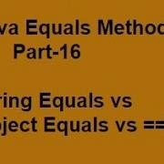 Java Equals Method Vs String Equals Method