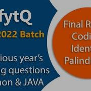 InfyTQ Final Round Coding Questions Previous Year Questions Identify Palindrome