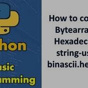 How To Convert Bytearray To Hexadecimal String Using Binascii Hexlify
