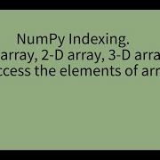 Numpy Indexing On 1D Array 2D Array 3D Array To Access The Elements Of Array
