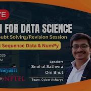 Live Week 2 Doubt Solving Revision NPTEL Python For Data Science Cyber Acharya