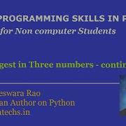 Free Python Course Python Program To Find Biggest In Three Nos Continued