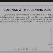 Columns 15 Numerical Problem Column With Eccentric Load