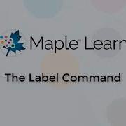 Maple Learn The Label Command