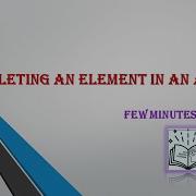 Deleting An Element From An Array