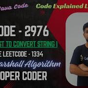 Minimum Cost To Convert String I Leetcode 2976 Floyd Warshall Algorithm Java Developer Coder