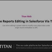 Inline Reports Editing In Salesforce Via Titan Web
