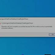 Cheat Engine Fix 7 4 Operation Did Not Complete Successfully Because The File Contains A Virus