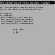 Interpreting Parameters Of Linear And Exponential Equations In Context F LE 5